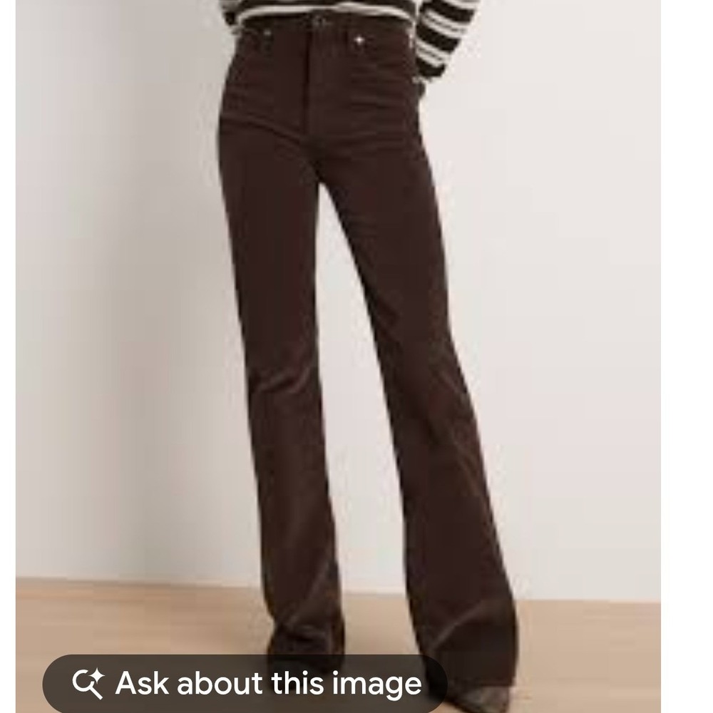 Veronica Beard Carson Ankle Flare High Rise Corduroy Jeans Brown MSRP$348 Sz 29